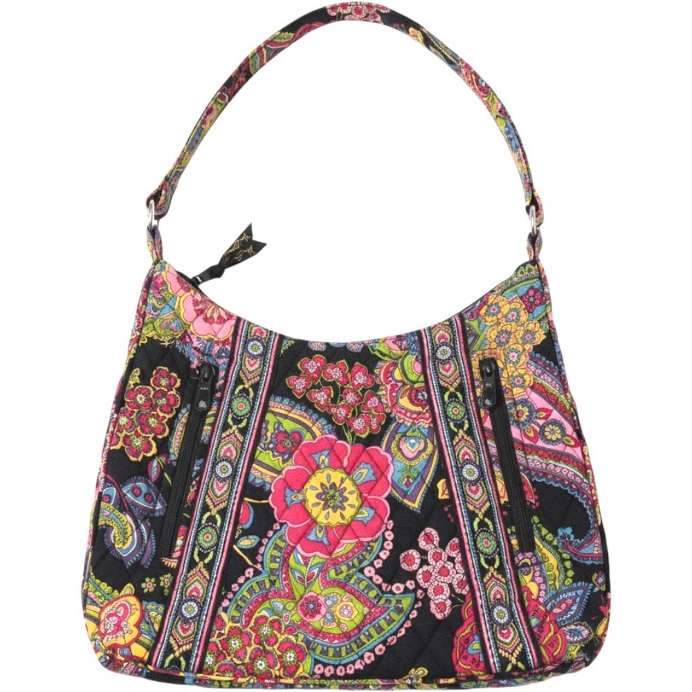 Vera Bradley Hobo Shoulder Bag Women Medium Multi Paisley Quilted Cotton